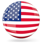 A round button with the american flag on it.
